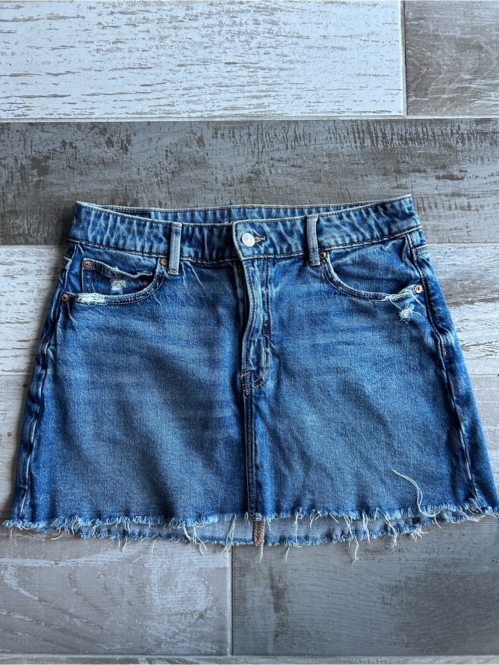 American Eagle Distressed Denim Mini Skirt Size 8 | Perfect Mini  Jean Skirt